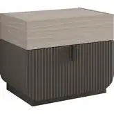 Halo Nightstand in Cocoa Grey & Warm White Oak